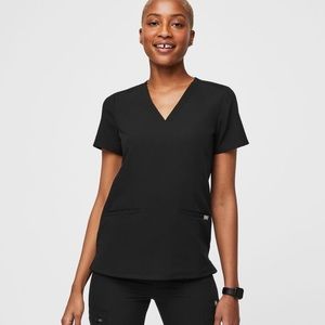 Figs casma 2 pocket top, black, size L